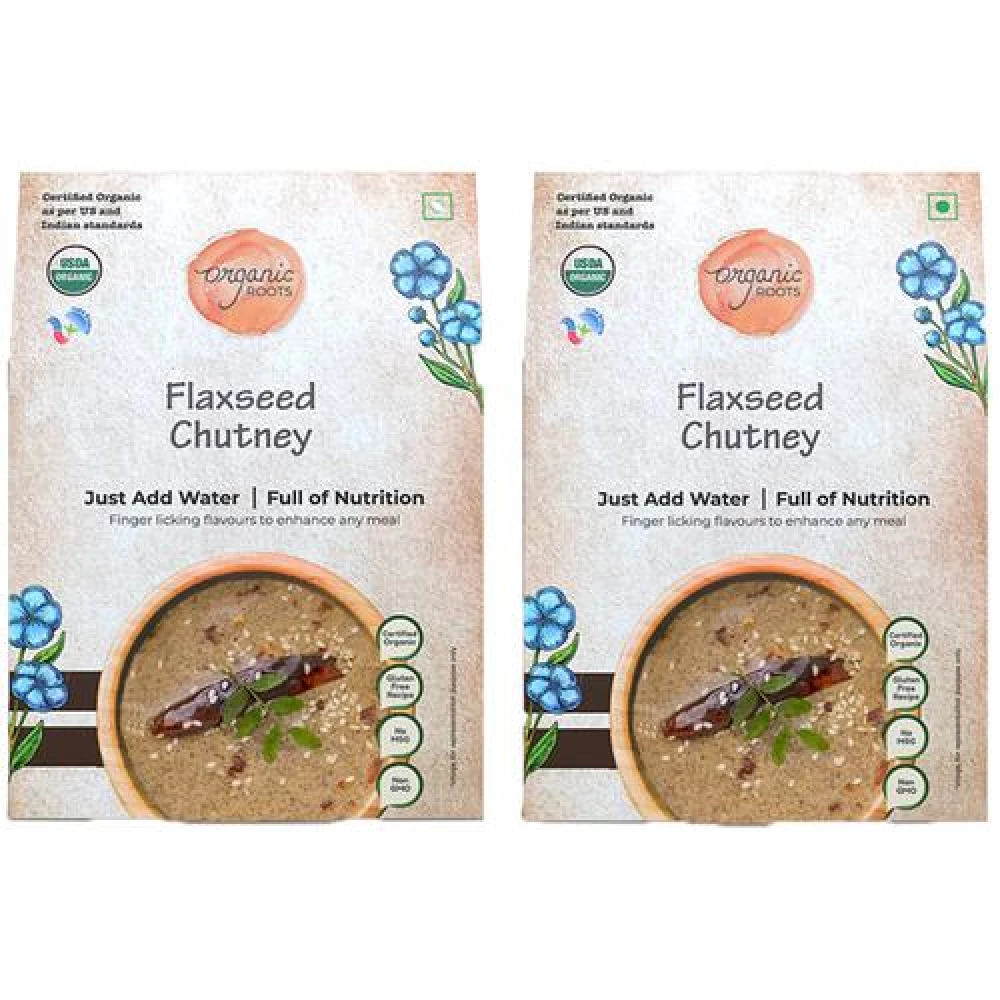 Organic Roots Flaxseed Instant Chutney Powder -  Vegan, 30 g (Pack of 2)-6.webp